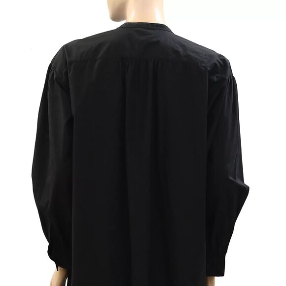 Nili Lotan Najam Mini Shirt Dress Long Sleeve Solid Oversized Black S NEW 273880 - Picture 6 of 6